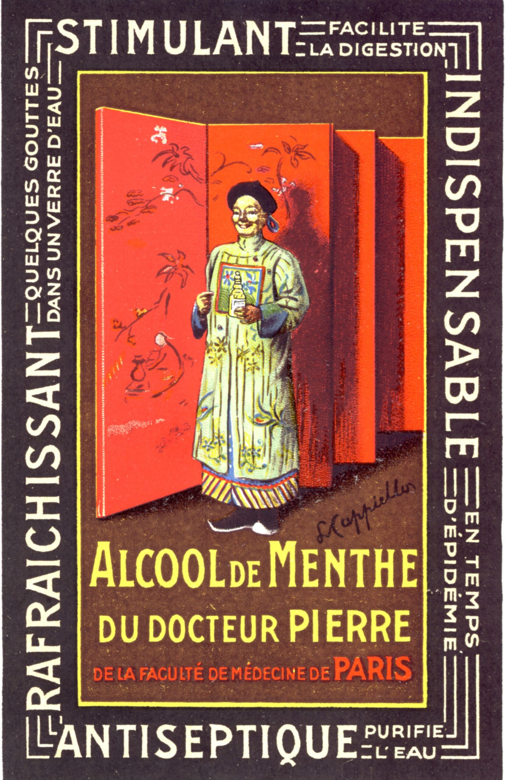 Affiche de pub _ alcool de menthe Dr Pierre -  Chateau-de-Nanterre-United Kitchens